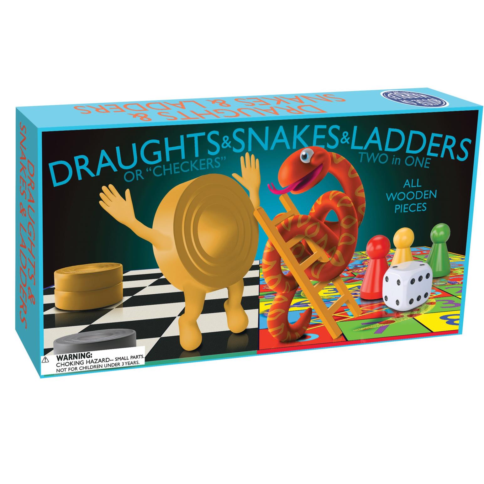 House of Marbles Draughts & Snakes & Ladders Board Game