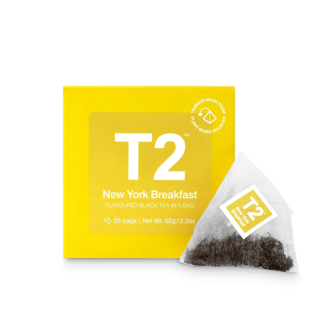 T2 New York Breakfast Tea Bag Cube 25 Pack