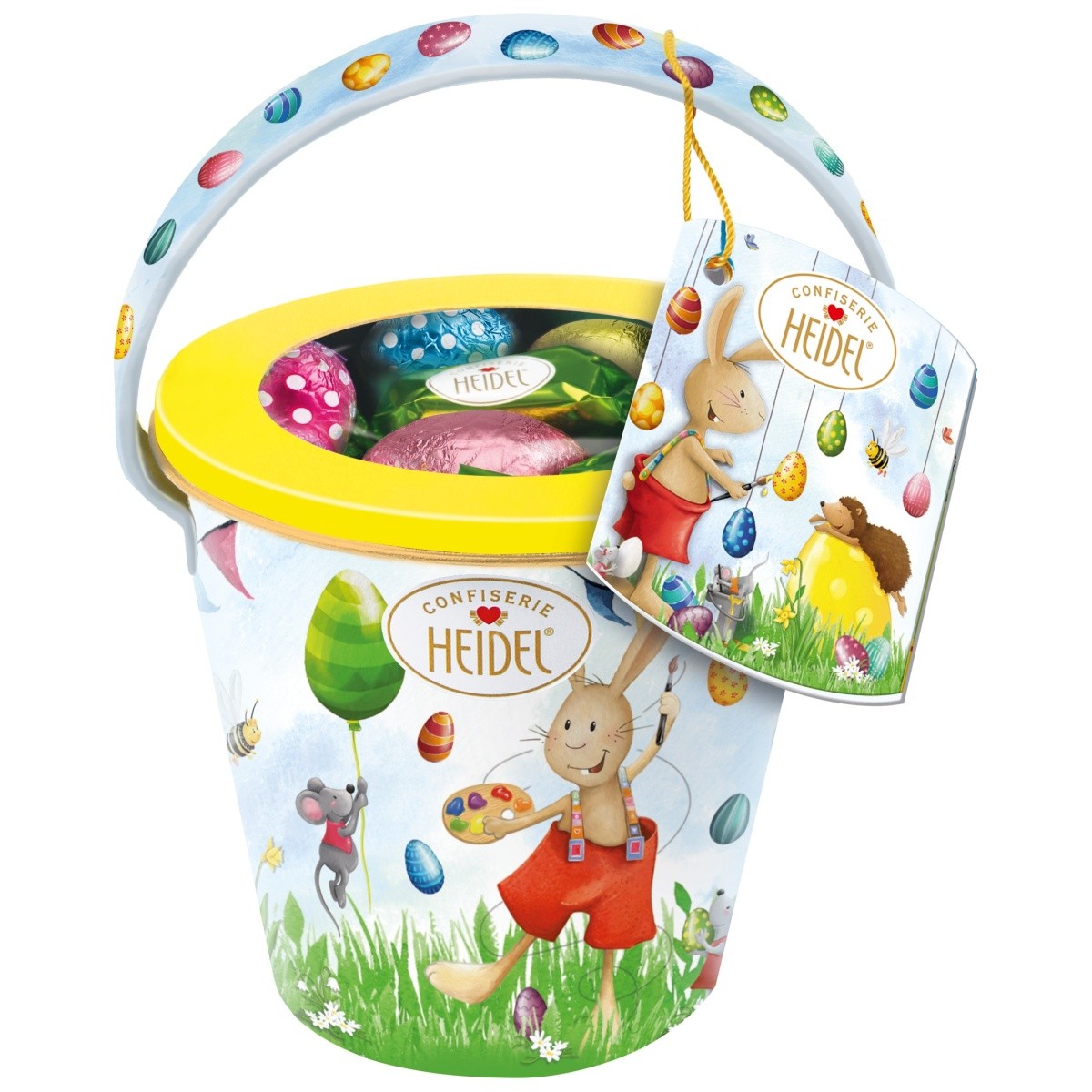 Heidel Easter Greetings Tin Bucket with Assorted Chocolates 105g