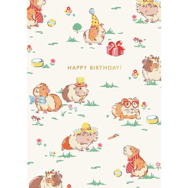 Guinea Pig Birthday Foil Card