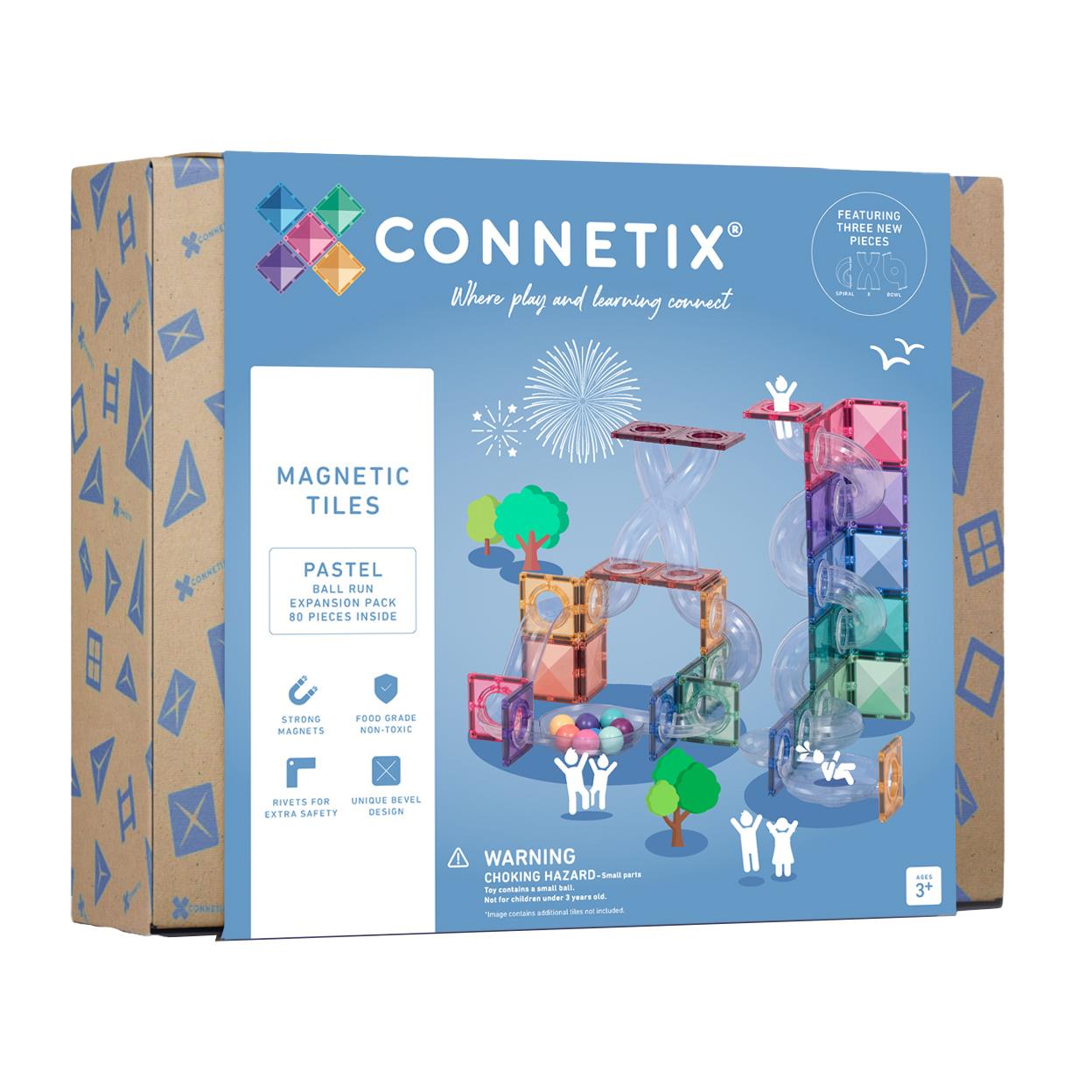 Connetix Tiles Pastel Ball Run Expansion Pack 80 Pc