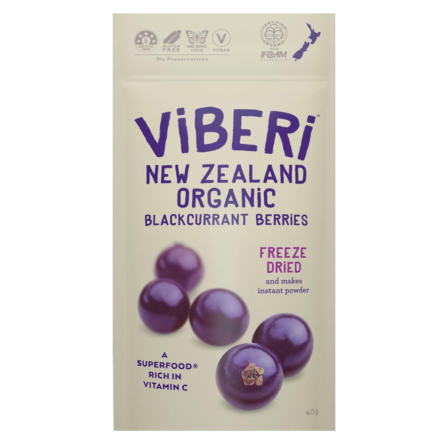 Viberi Freeze Dried Blackcurrants 40g