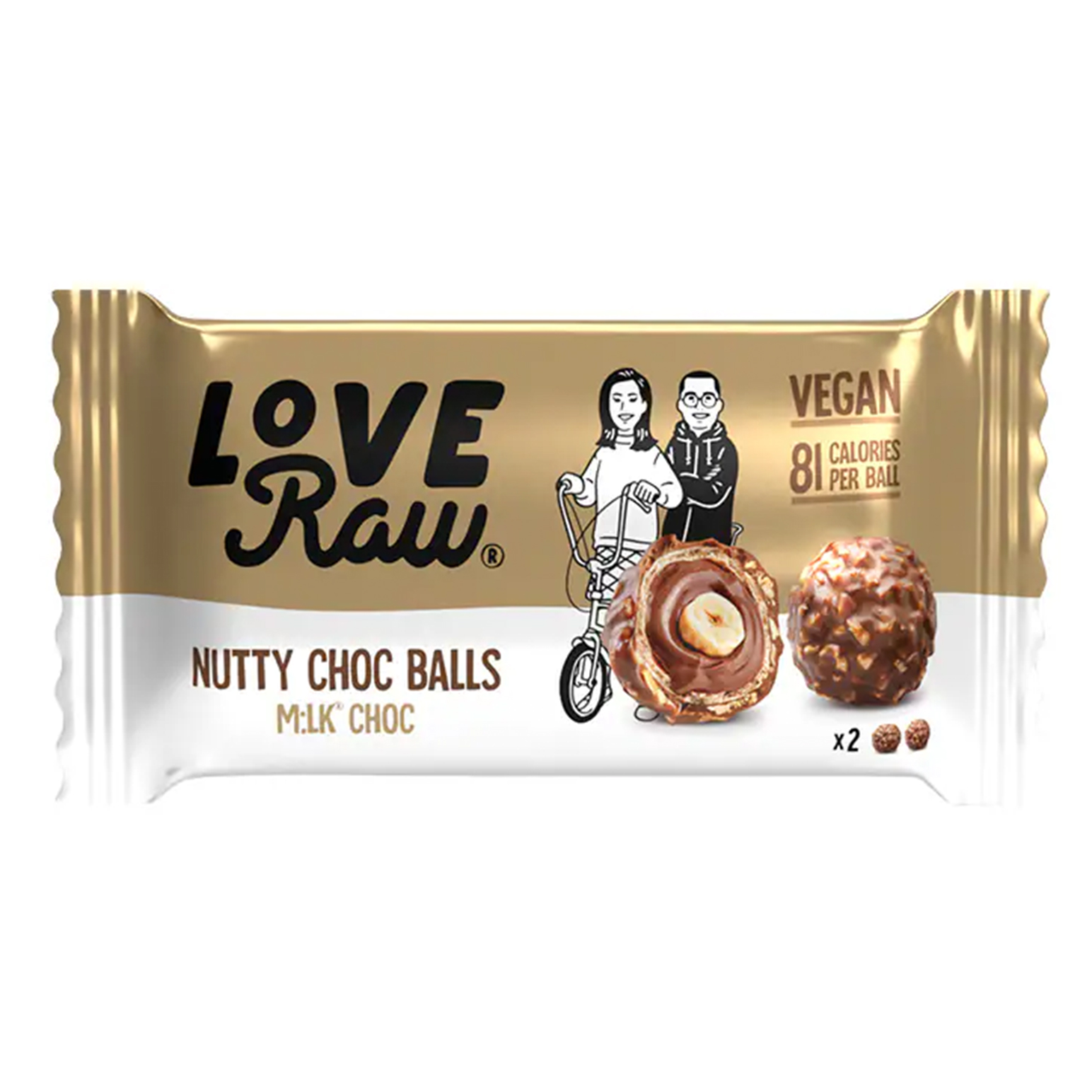 LoveRaw M:lk Choc Nutty Balls 28g