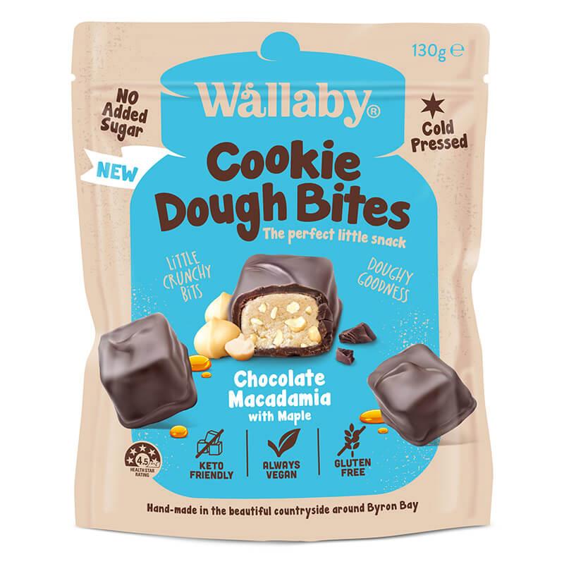 Wallaby Cookie Dough Bites Choc Macadamia With Maple 130g