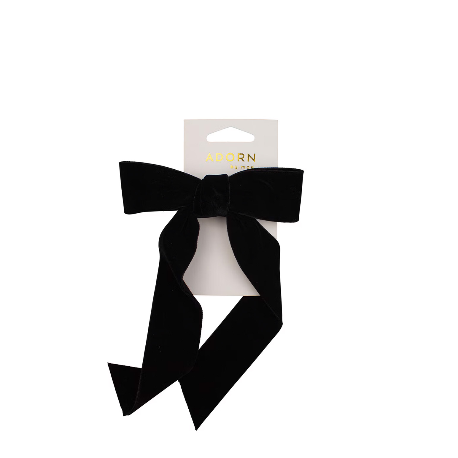 Adorn By Mae Barette Velvet Bow Black