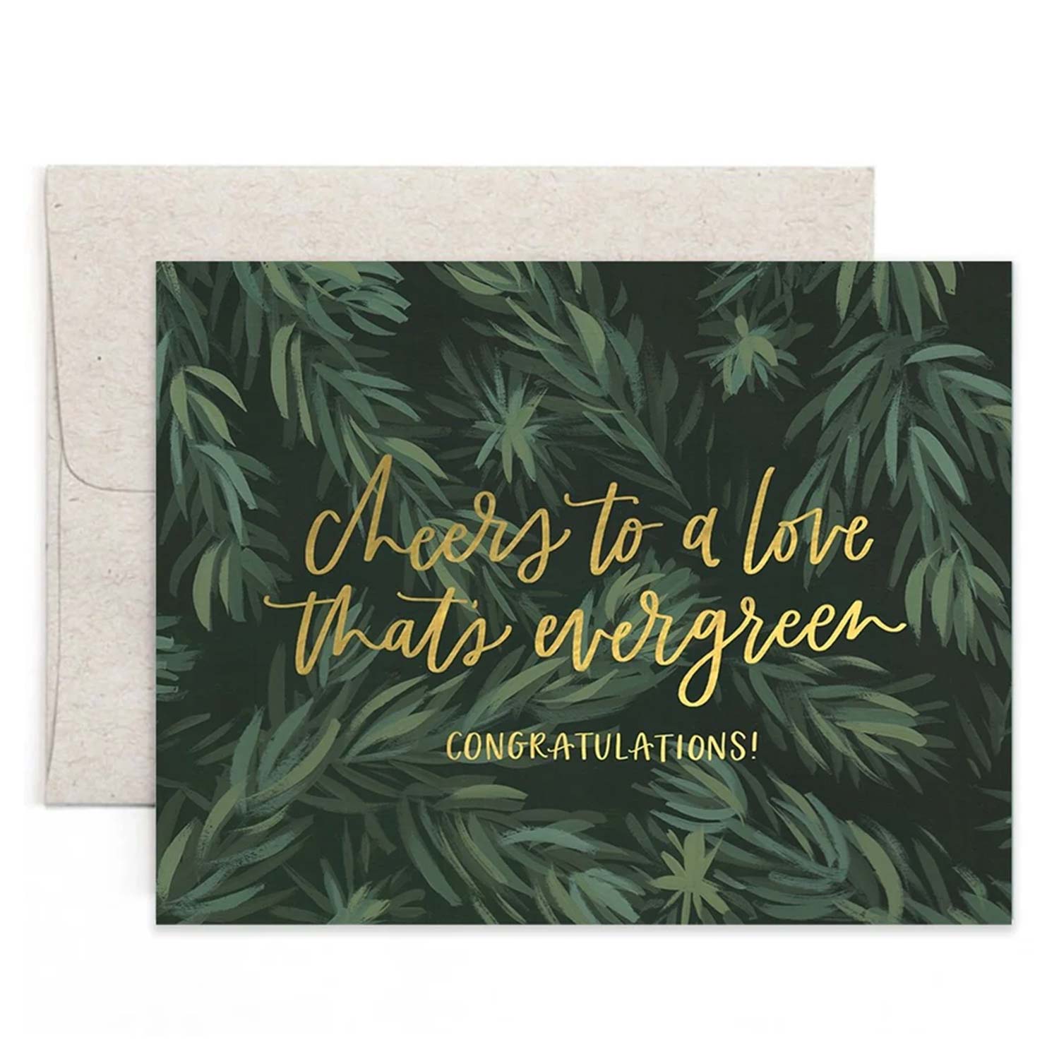 Evergreen Wedding Foil Card