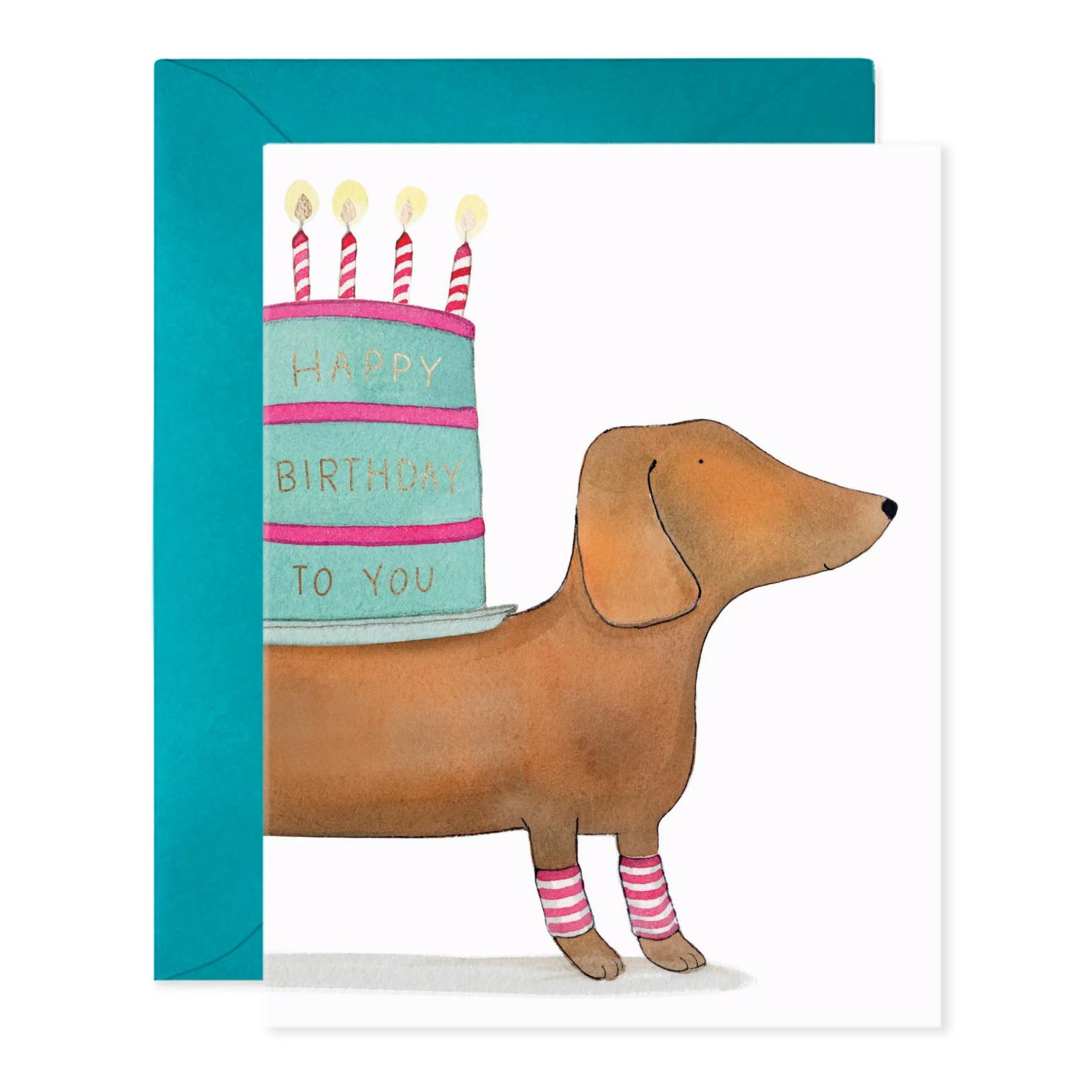 E Frances Slinky Dog  Birthday Foil Card