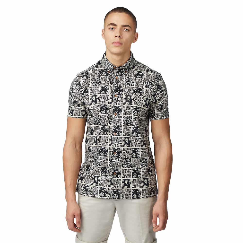 Ben Sherman Checkerboard Paisley Print Ss