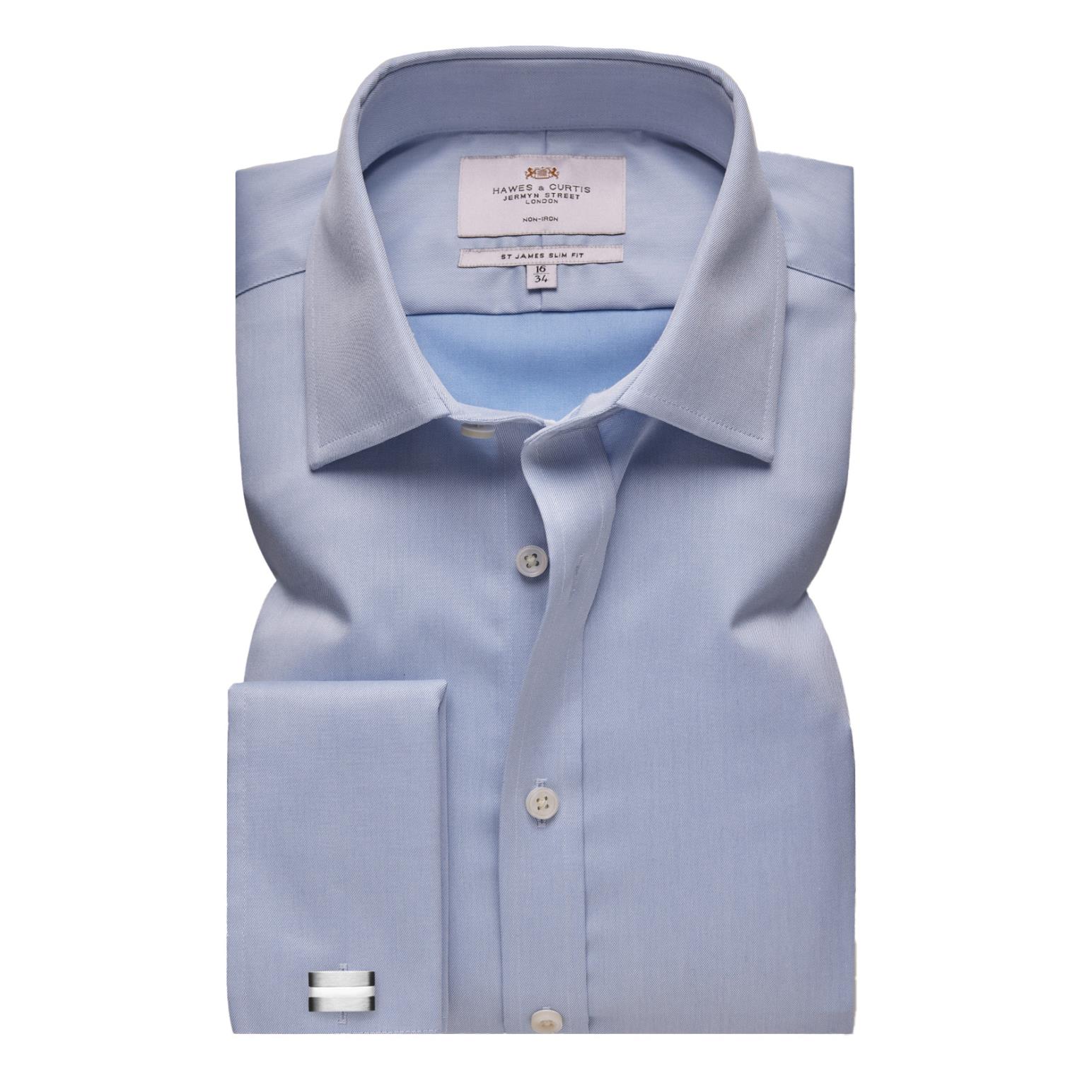 Hawes & Curtis Non Iron Twill Slim Shirt Double Cuff