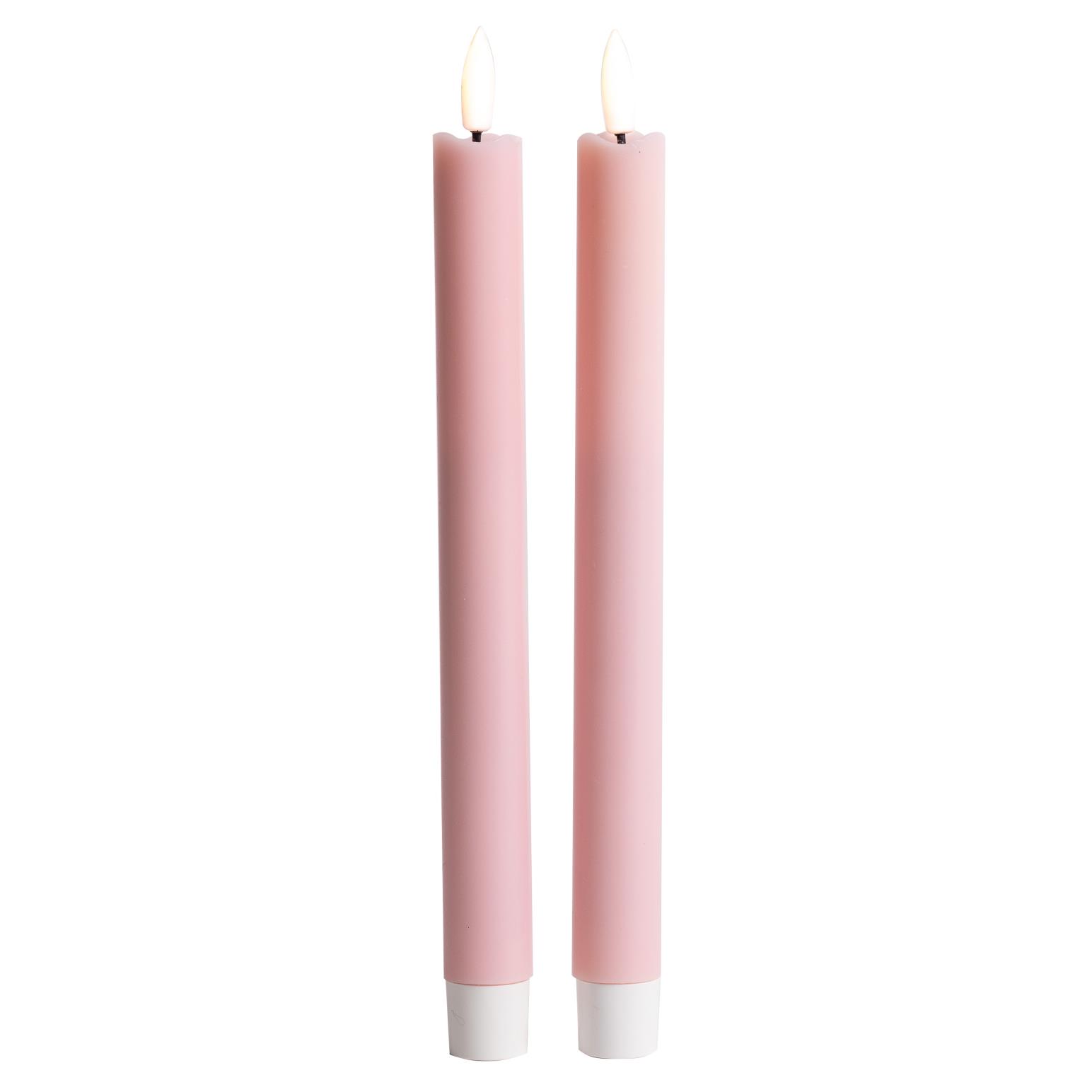 Stellar Haus Pink Table Candle 2 Pack (24H 2.5D) With Timer