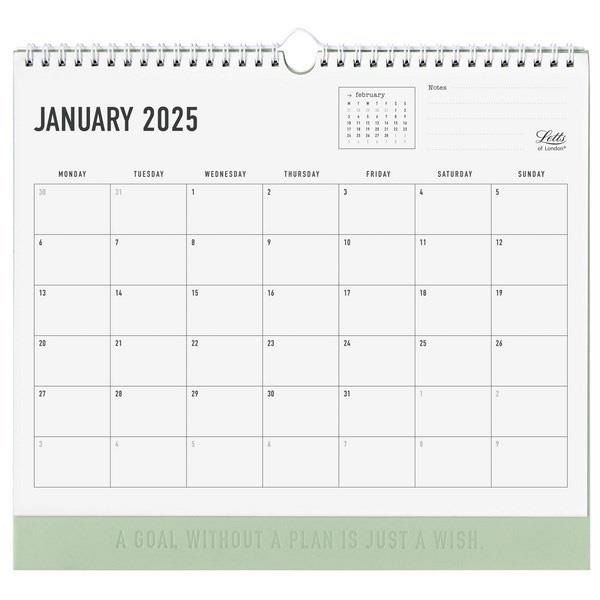 Letts of London Conscious Wall Calendar 300X270mm Sage