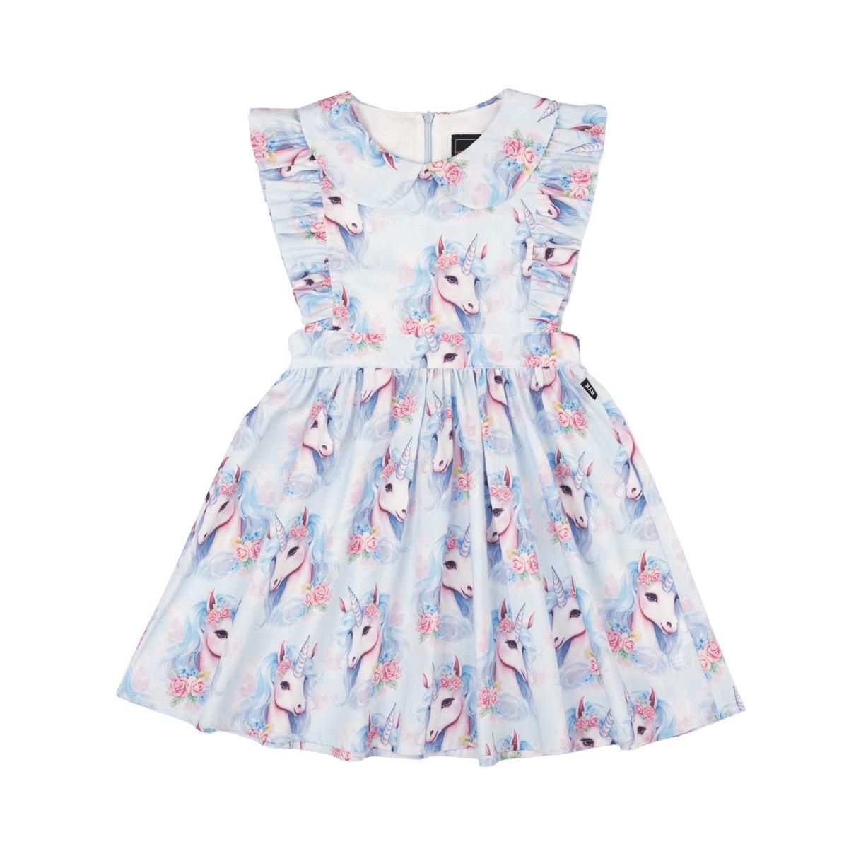 Rock Your Baby Blue Unicorn Peter Pan Dress