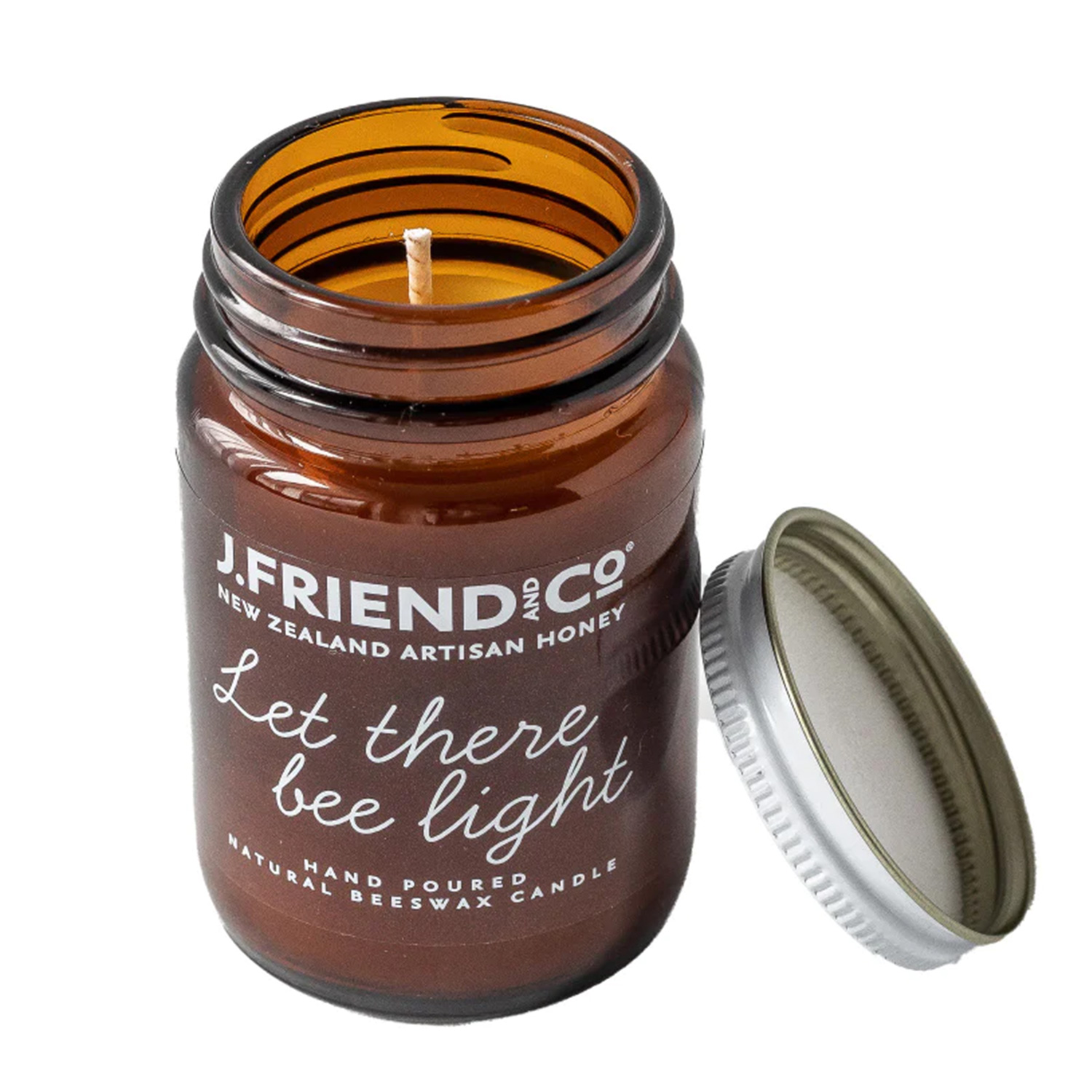 J.Friend and Co Let There Bee Light Natural Beeswax Candle