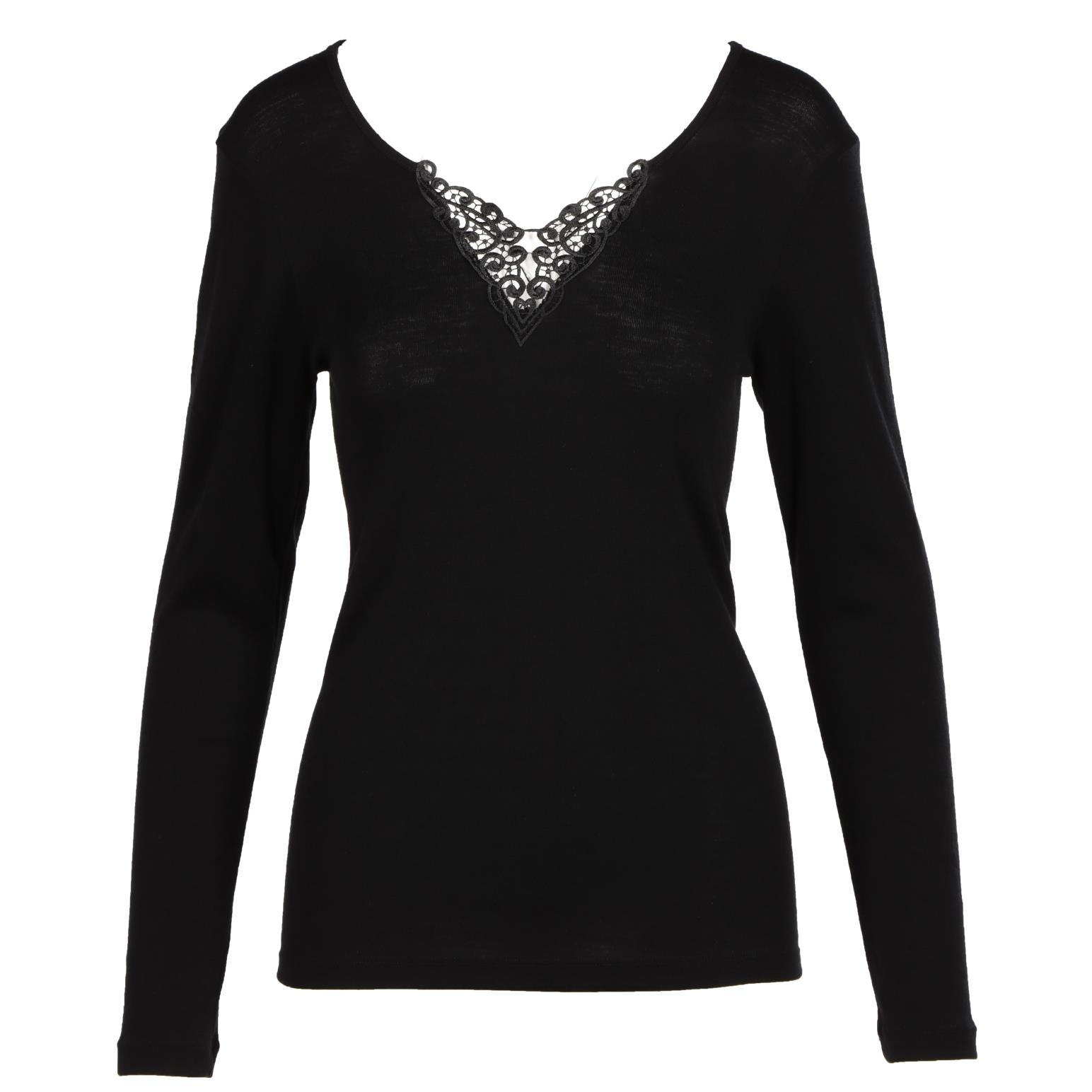 Baselayer Pure Wool Long Sleeve Lace Motif