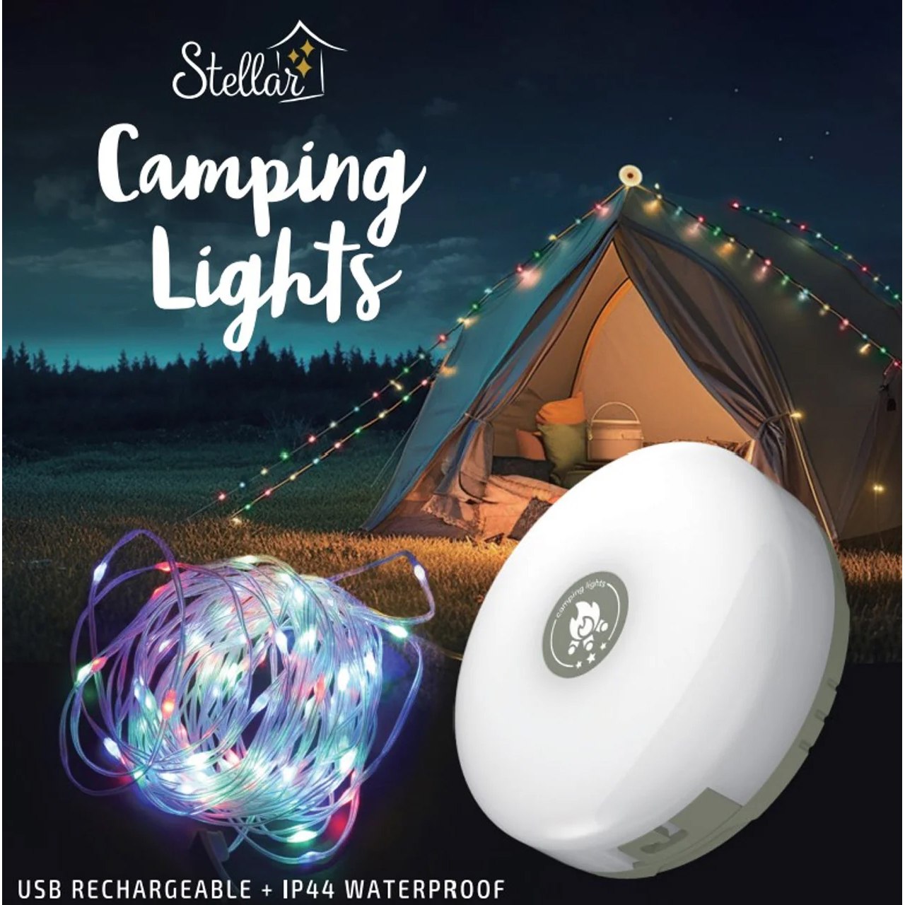 Stellar Haus Camping Lights Rainbow 10m