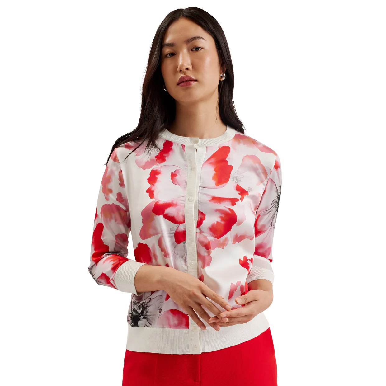 Ted Baker Darciyy Woven Front Printed Cardigan