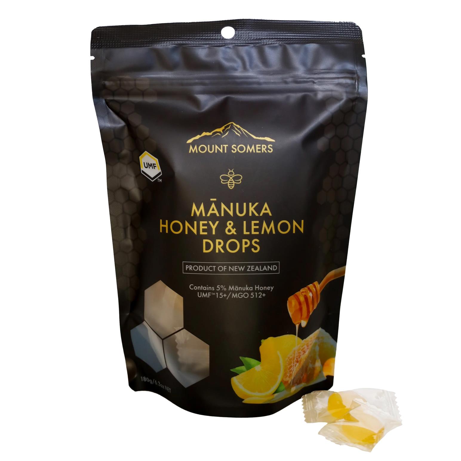 Mount Somers Manuka Honey & Lemon Drops 180g