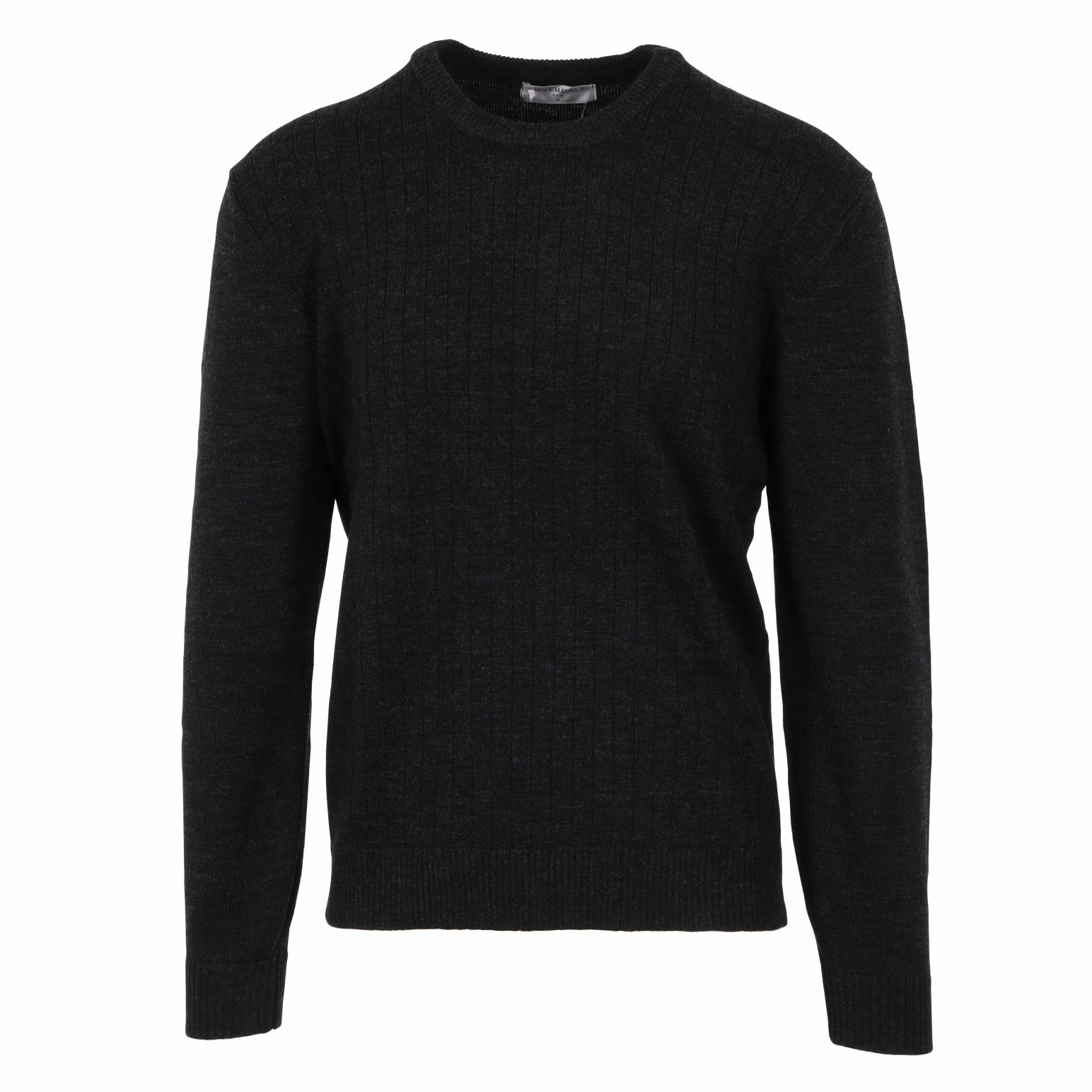 Silverdale Crew Jacquared Front - Regular Front, 100% Pure Wool