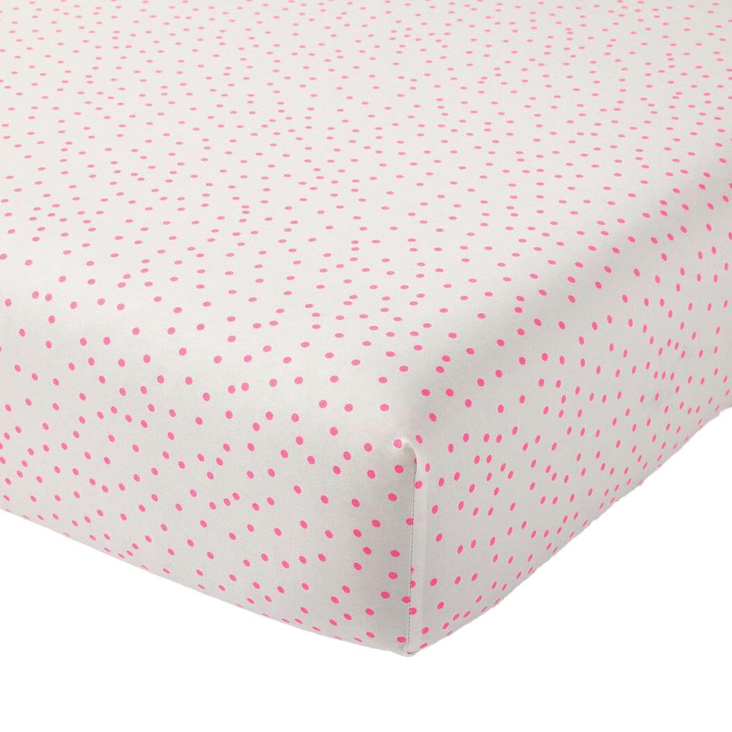 Pottery Barn Kids Organic Cotton Crib Fitted Sheet Neon Dots Pink Ballantynes Department Store