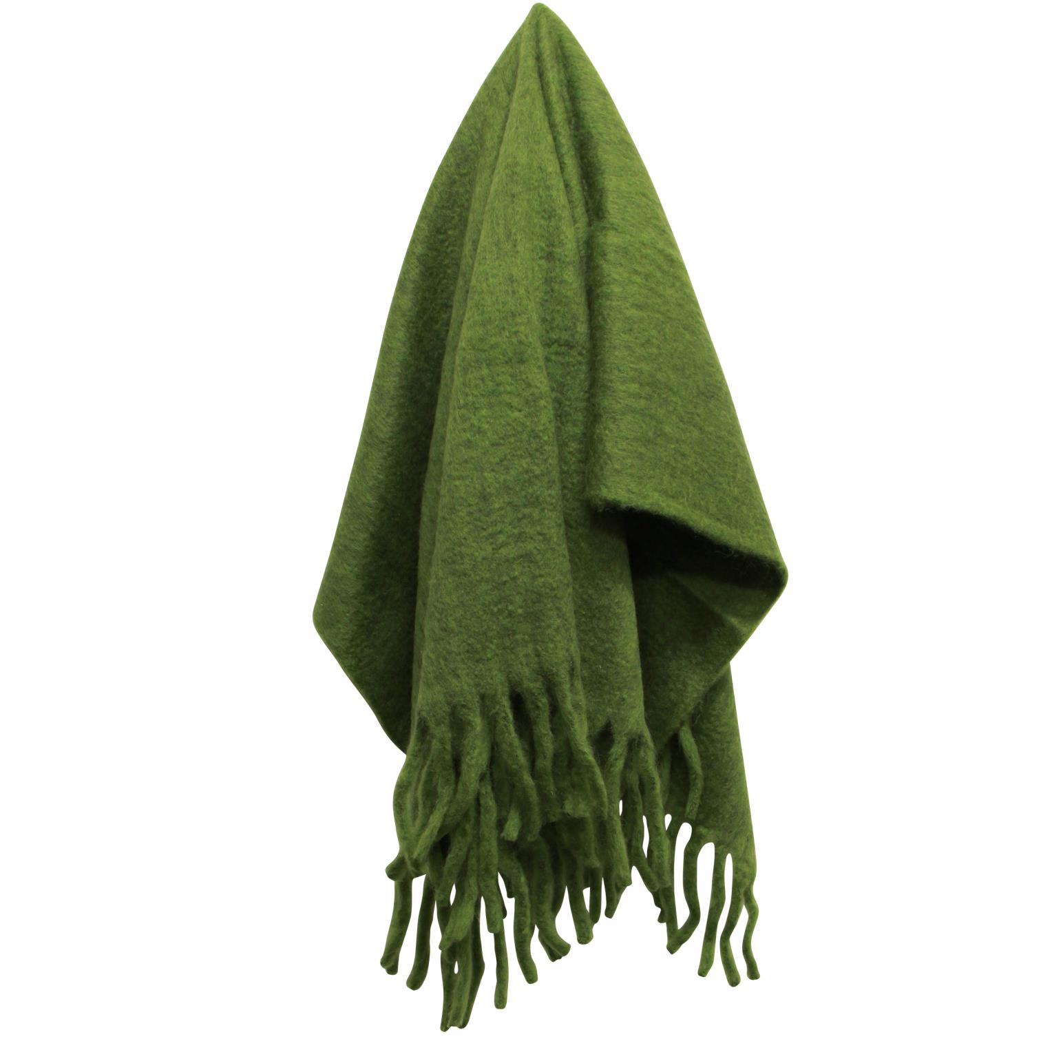 French Country Solid Fringed Sage Green Throw