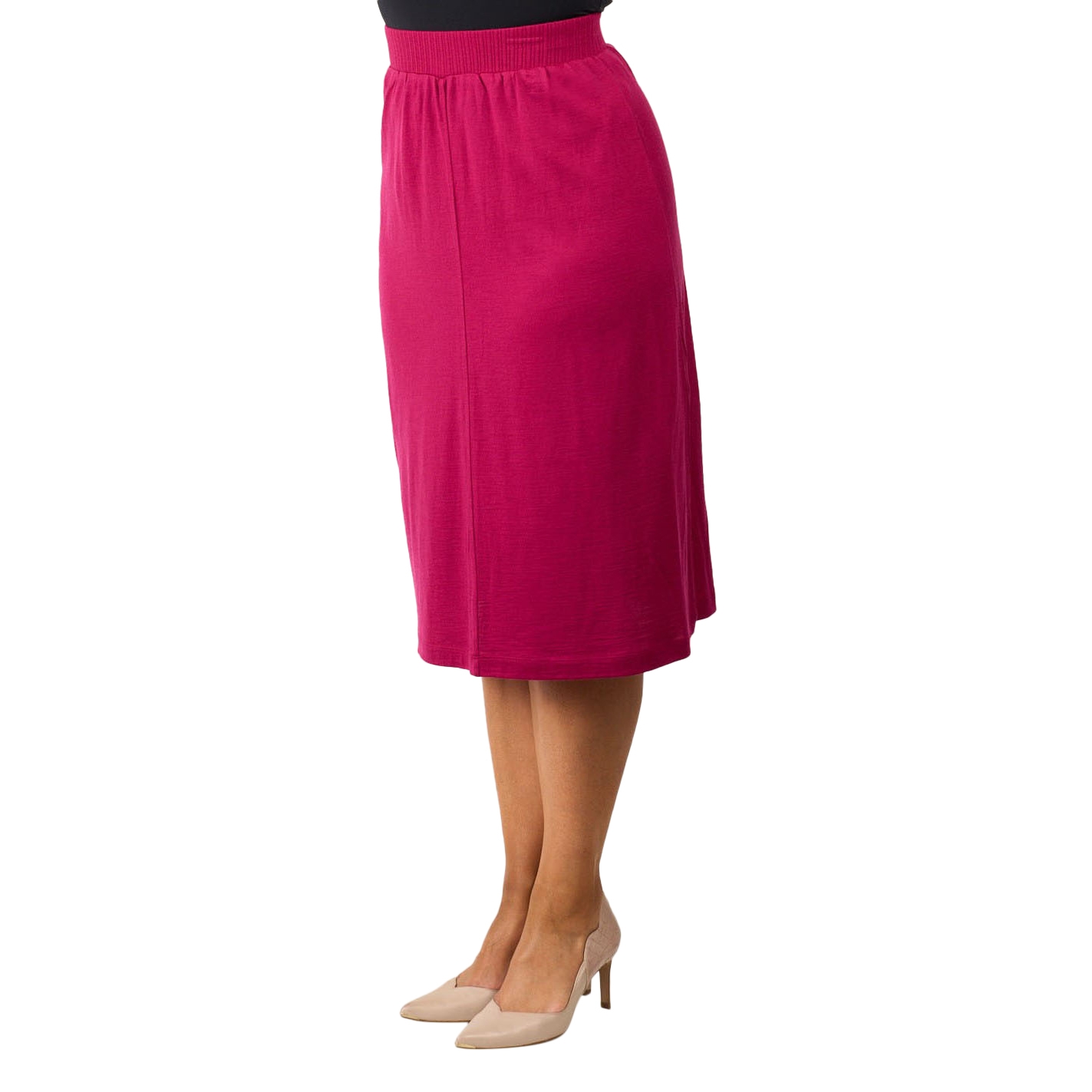 B Merino Rib Trim Skirt