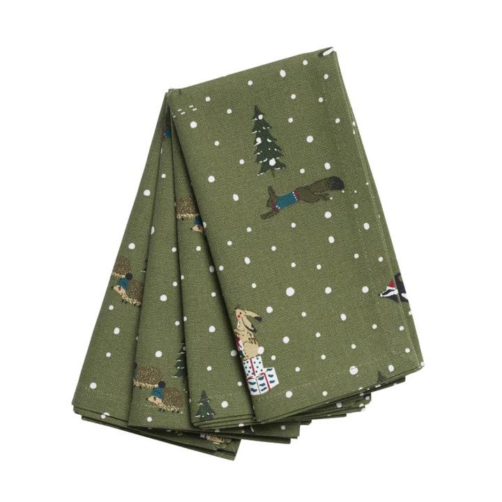 Sophie Allport Napkins - Set Of 4 - Festive Forest