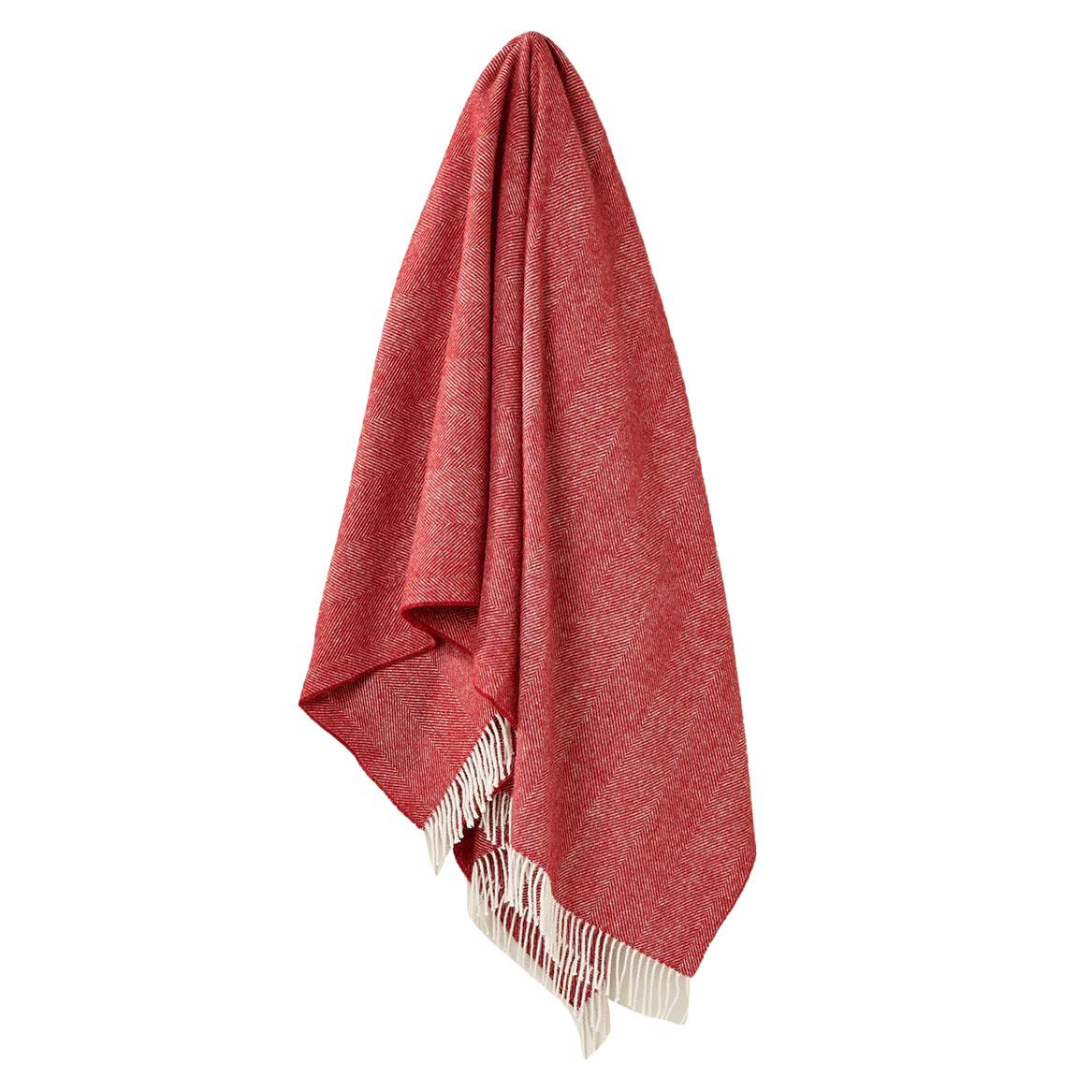 Exquisite Herringbone NZ Pure Wool Collection Throw Red