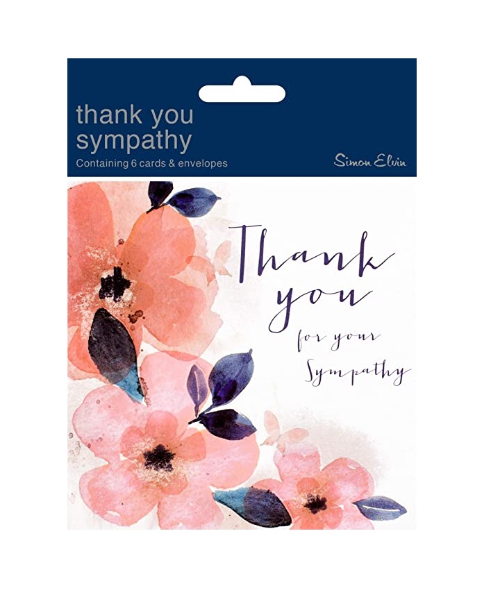 Simon Elvin Notecard Thank You For Your Sympathy Pack of 6