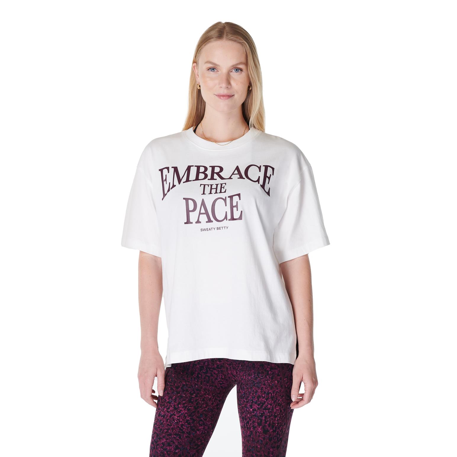 Sweaty Betty Embrace The Pace T-Shirt White