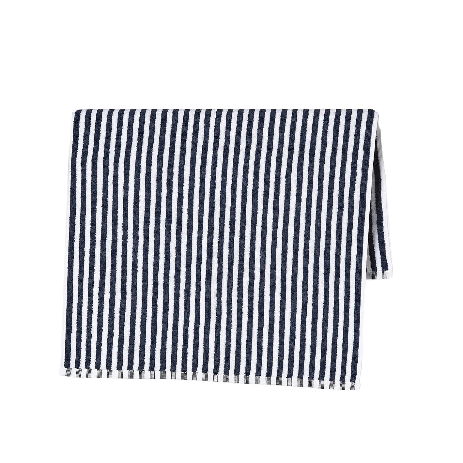 Città Wide Stripe Cotton Bath Mat Navy/White  - 55x85cm