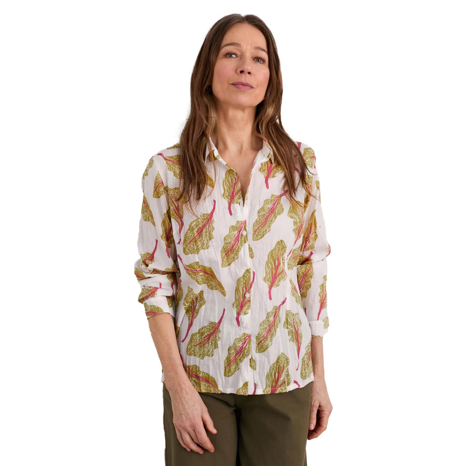 Seasalt Cornwall Larissa Shirt Chard Leaves Chalk