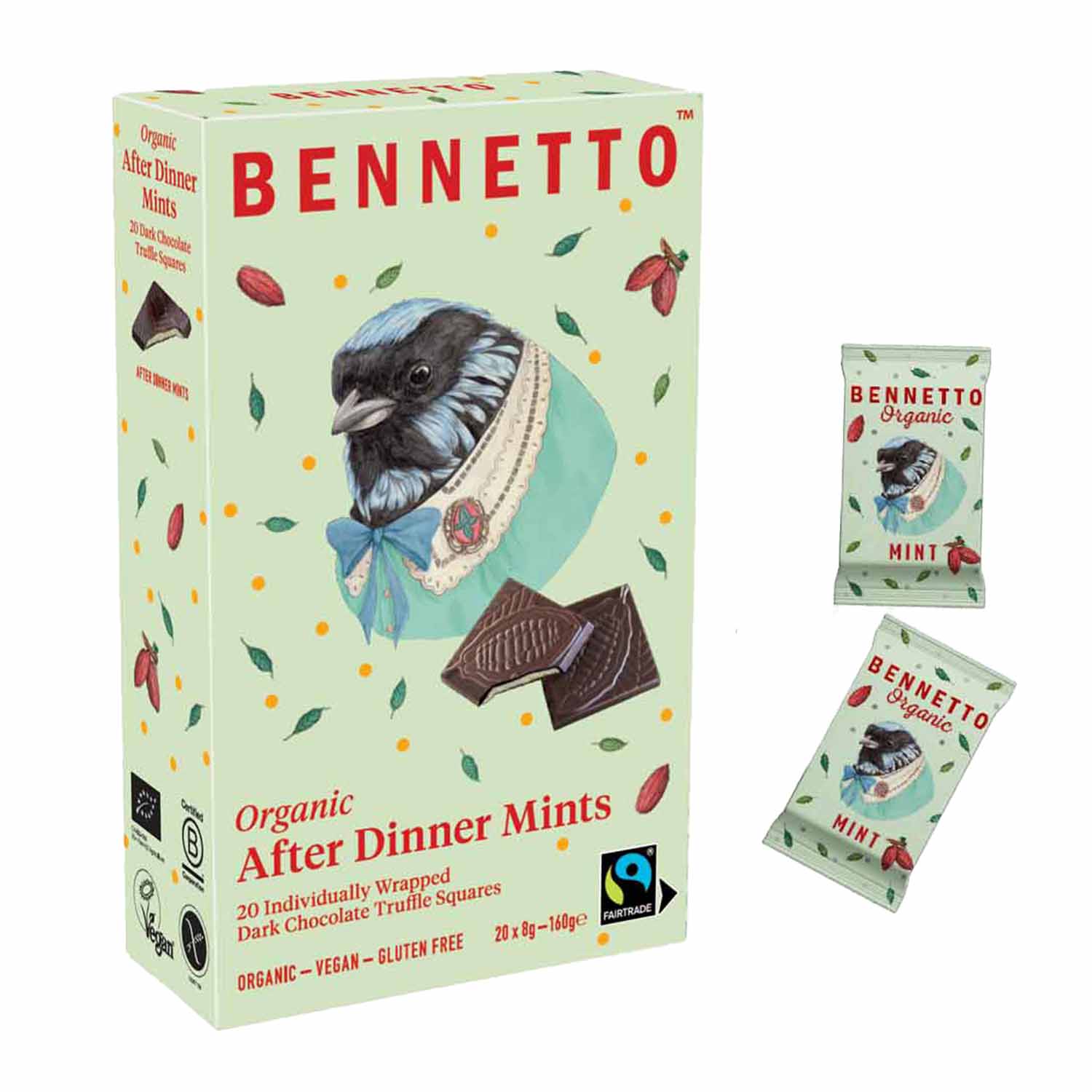 Bennetto After Dinner Mint Dark Chocolate Truffle Squares 160g