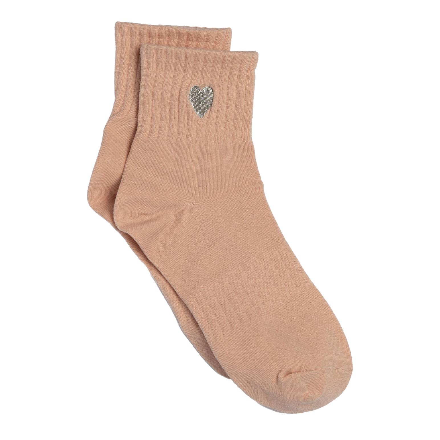 Stella + Gemma Socks Blush Silver Heart