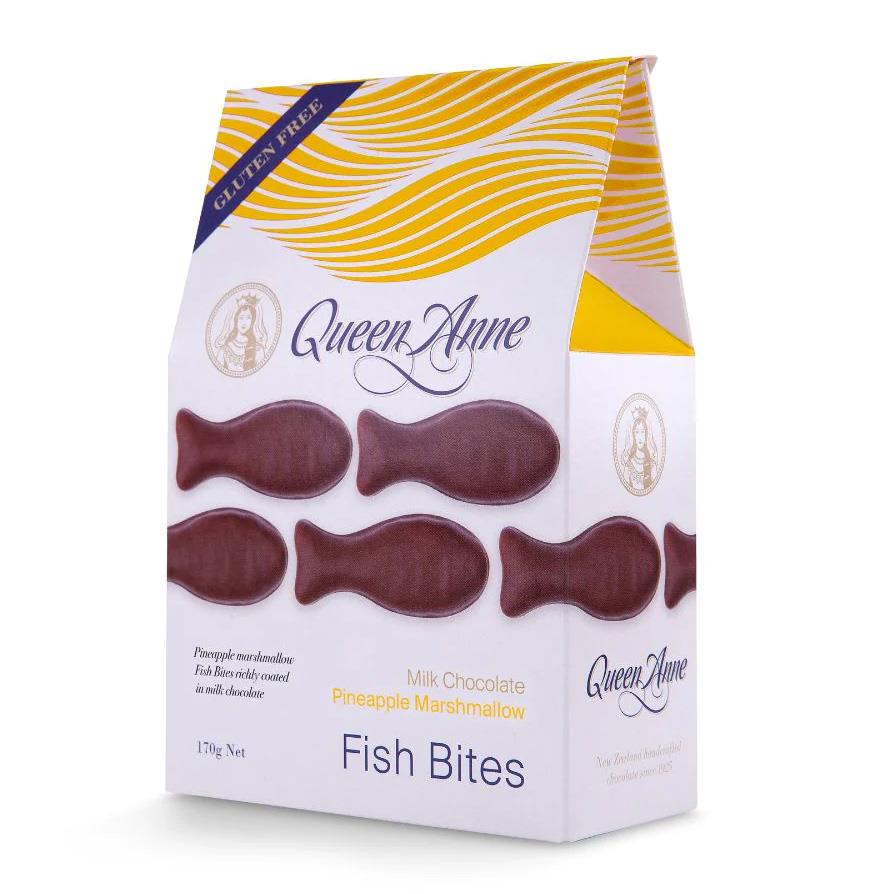 Queen Anne Milk Chocolate Pineapple Marshmallow Fish Bites 170g