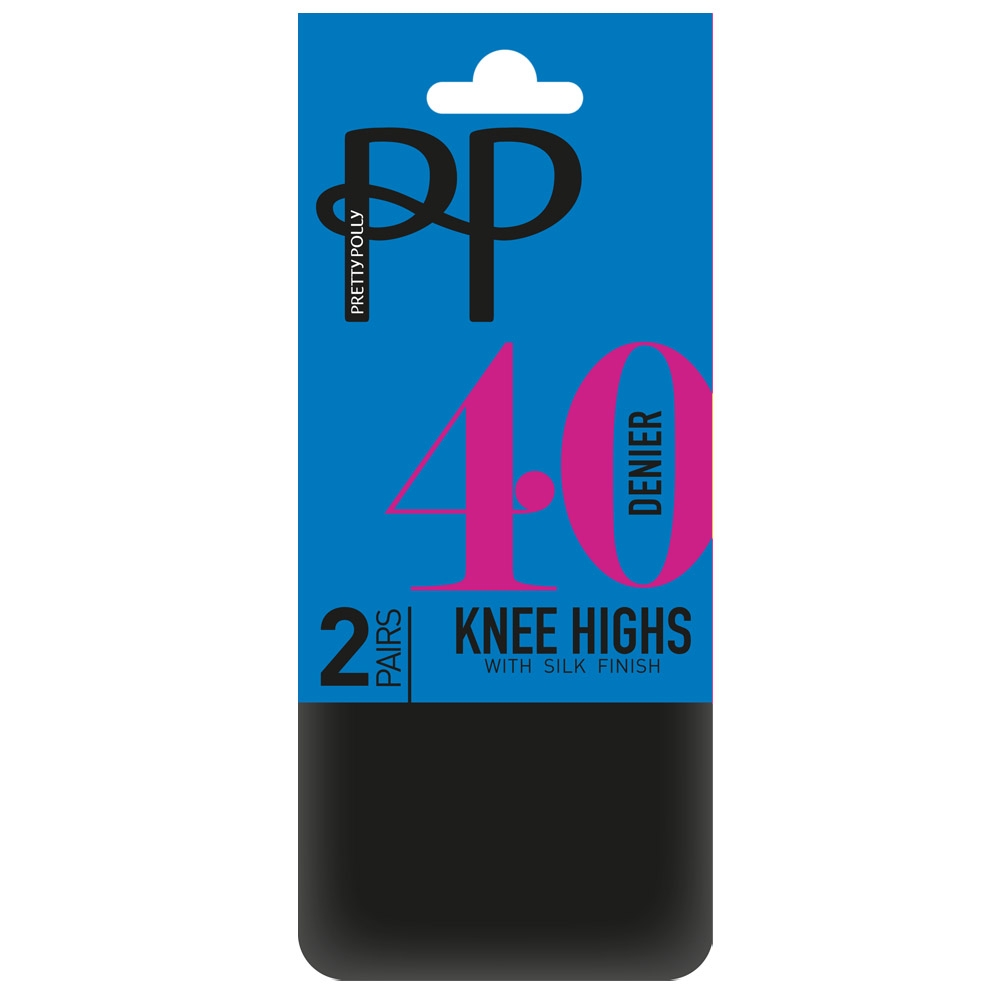 Pretty Polly 40Denier 2Pair - Kneehighs