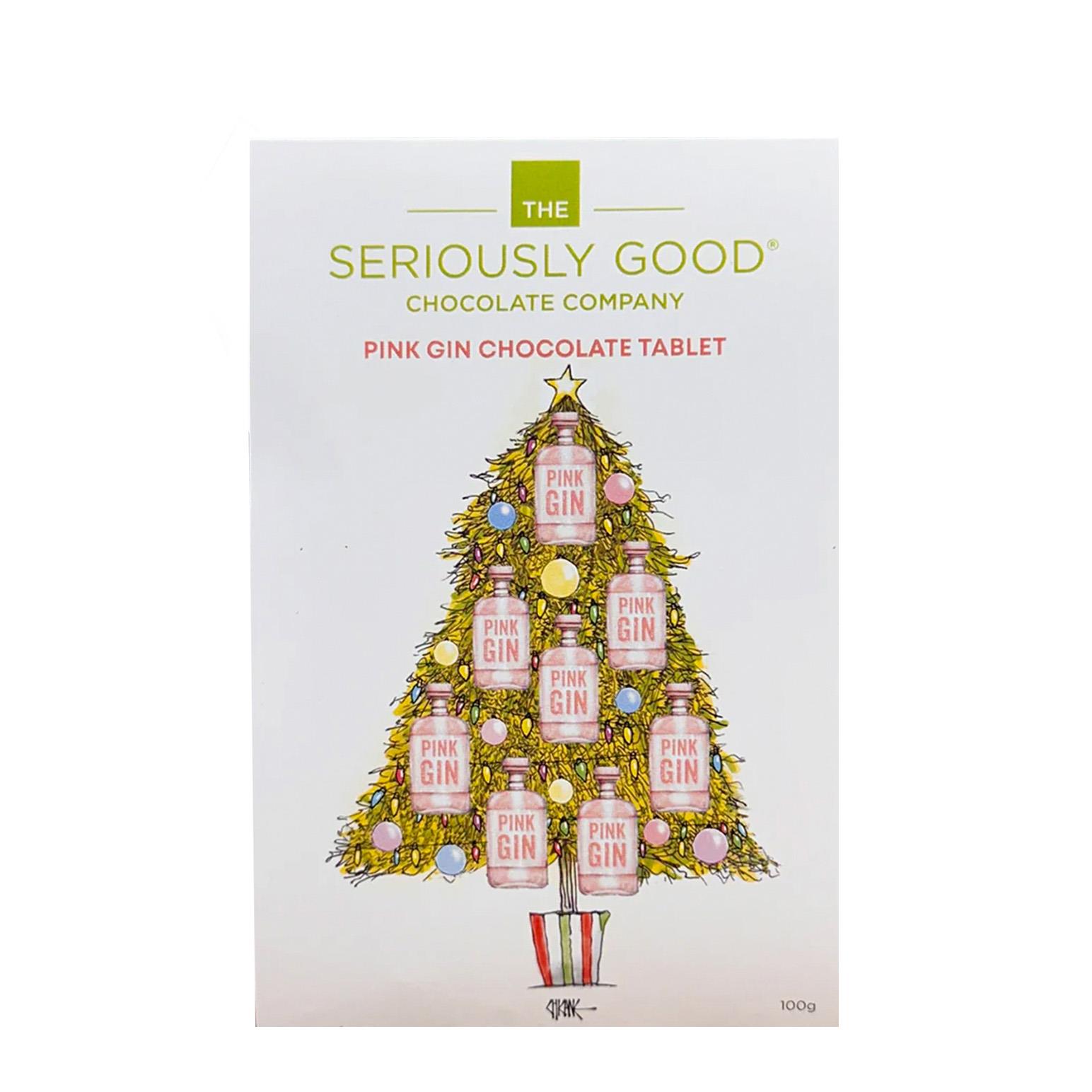 The Seriously Good Chocolate Co. Pink Gin Christmas Tree Tablet 100g