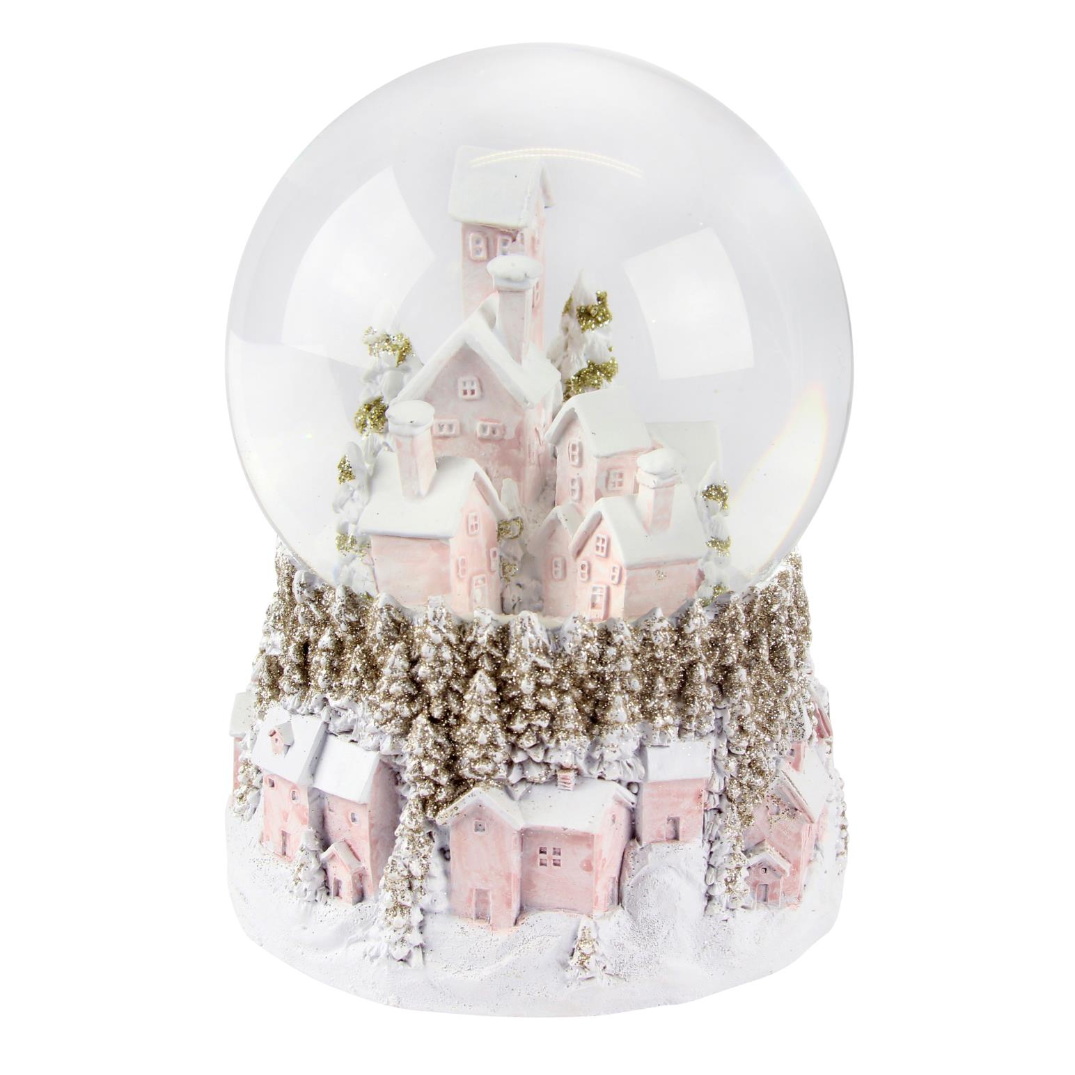 Gisela Graham Pastel Village Snowdome with Led Light