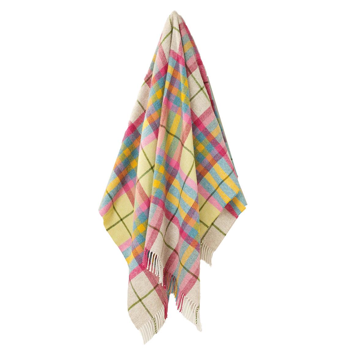 Exquisite Falmouth Ivory & Pink NZ Wool Throw