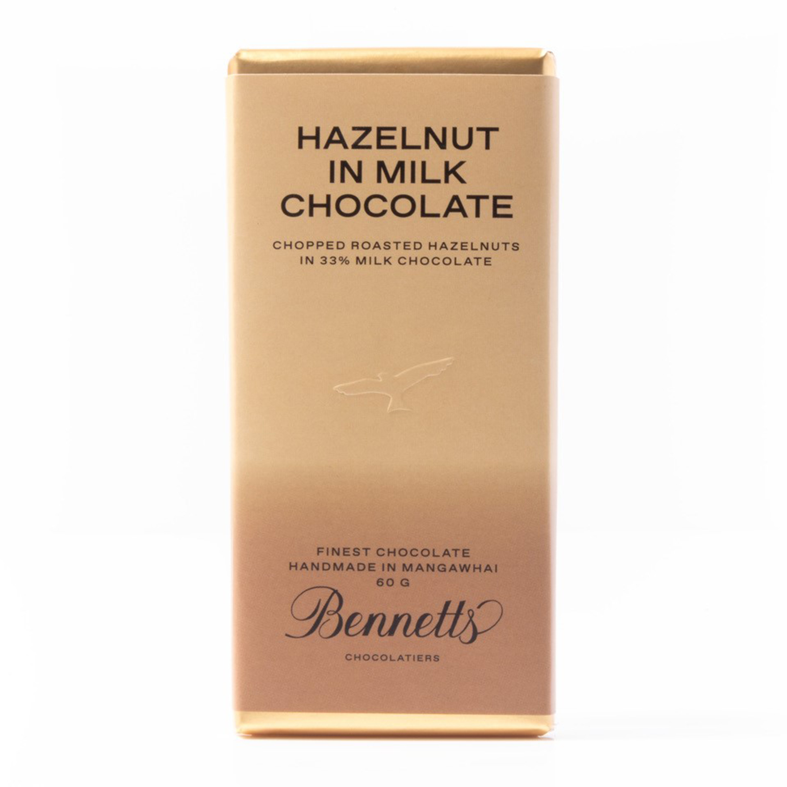 Bennetts of Mangawhai Hazelnut Milk Chocolate Bar 60g