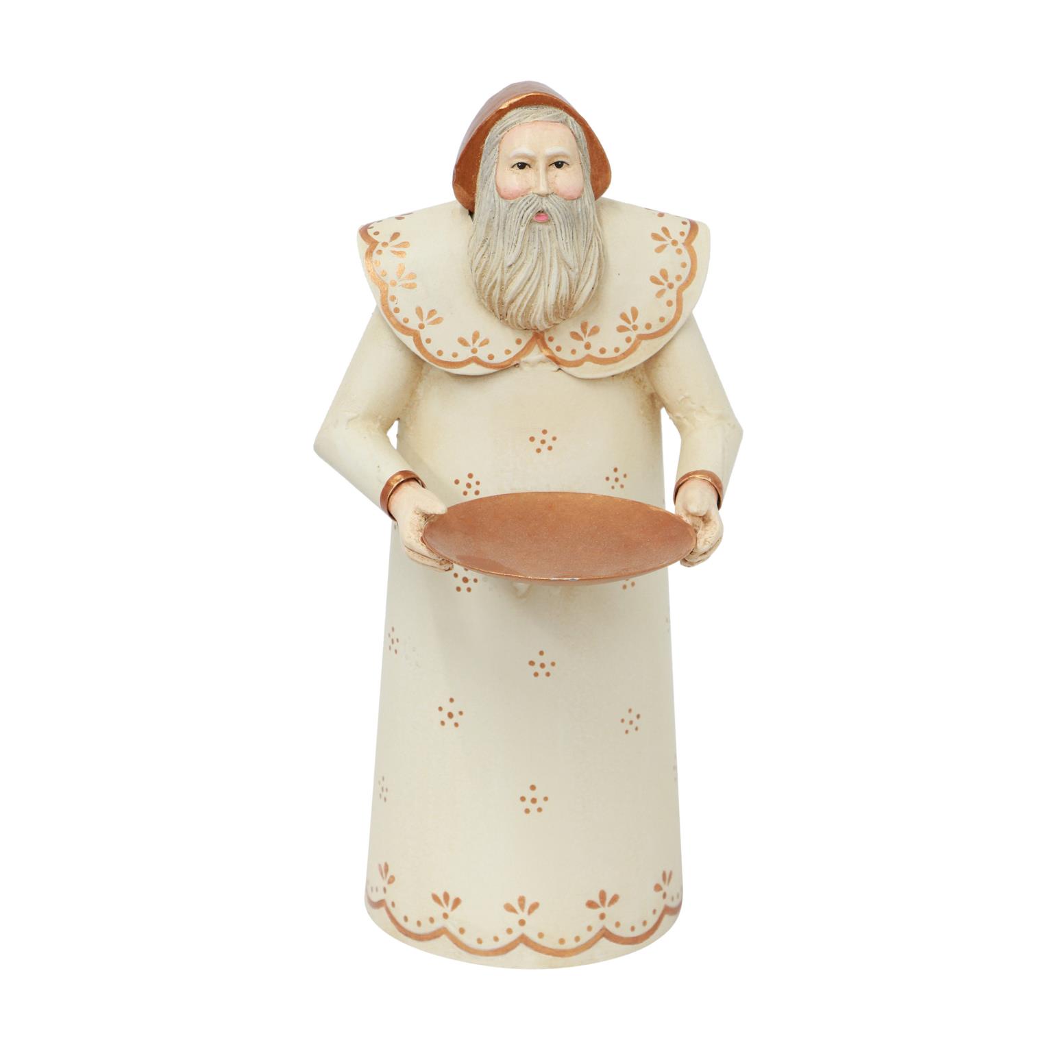 French Country Santa with Candle Plate Copper