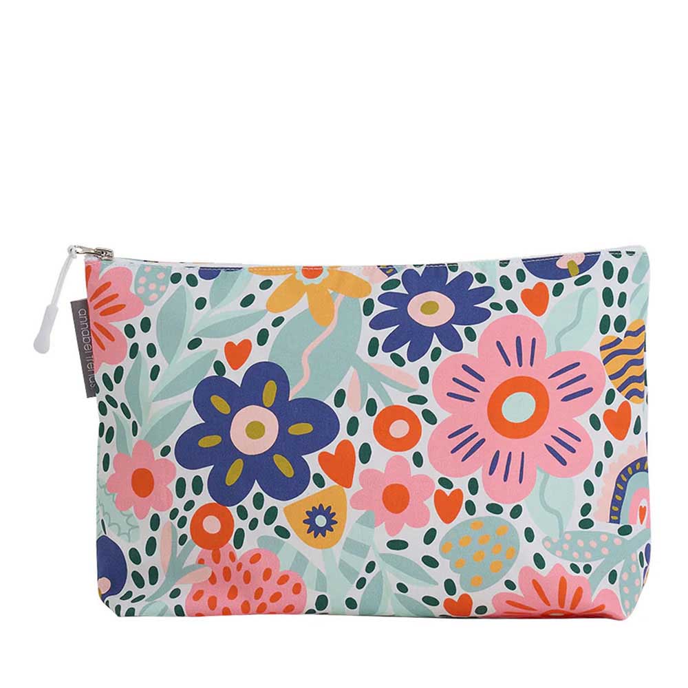 Annabel Trends Cotton Cosmetic Bag Large - Garden Love