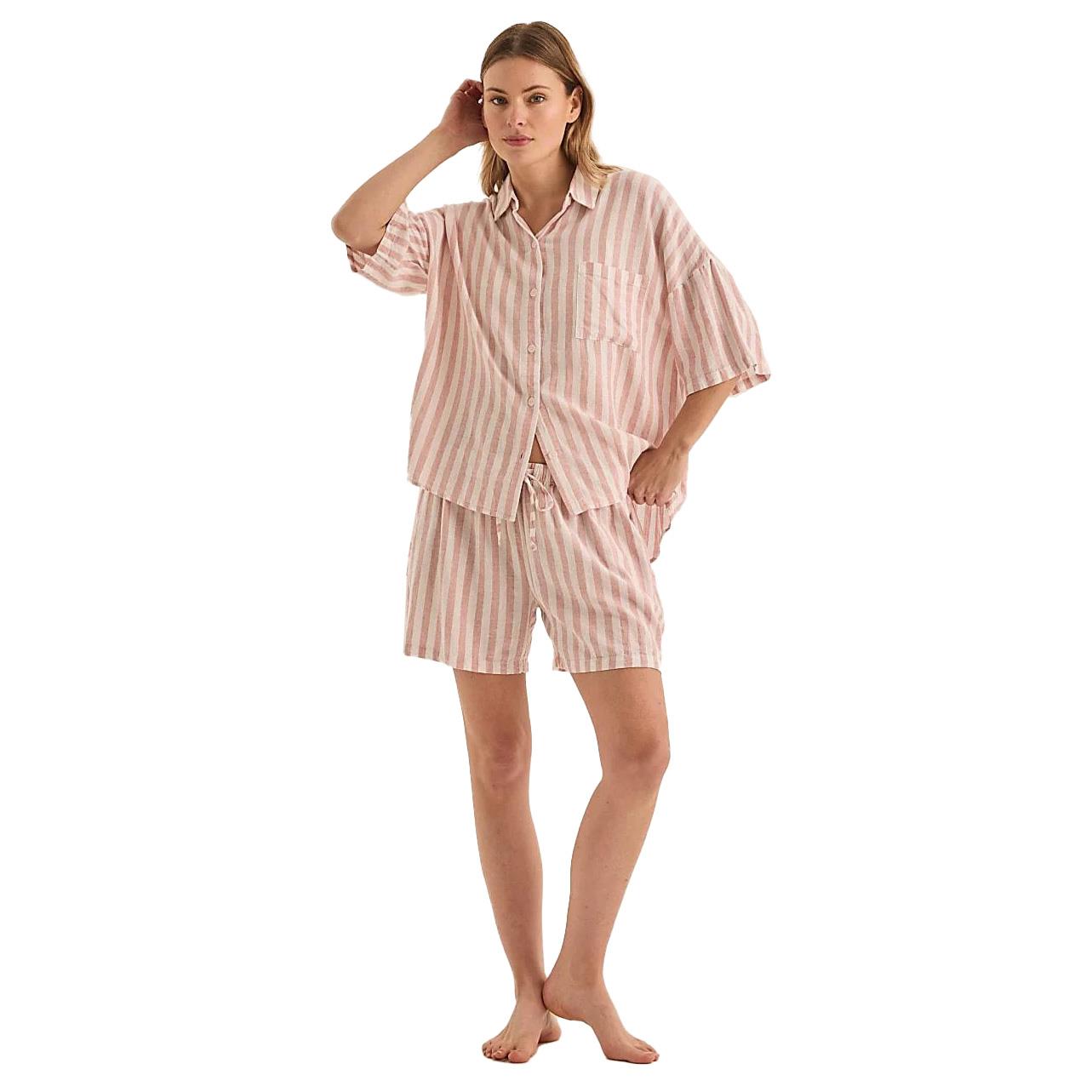 Gingerlilly Evie Stripe Linen Short Set