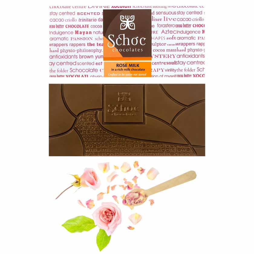 Schoc Chocolate Rose Milk Chocolate 33% Bar 80g