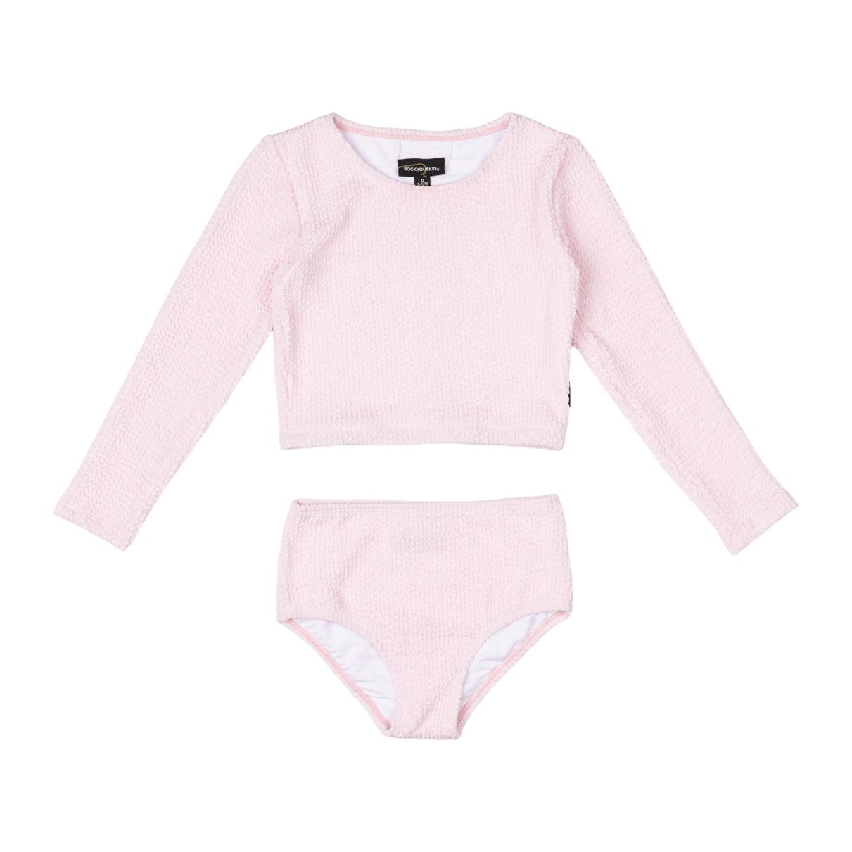 Rock Your Baby Pink Crinkle Rashie Set 2-8Y