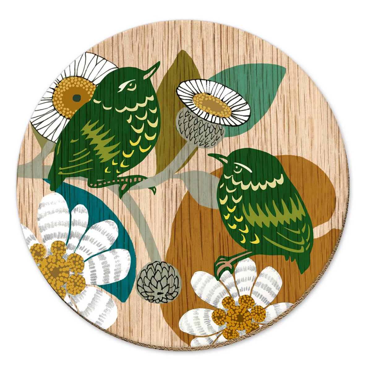 Tanya Wolfkamp Screenprint Titipounamu Coaster