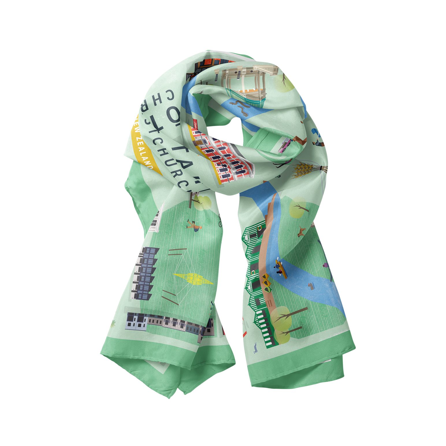 Robertson Creative Otautahi 100% Silk Scarf In Gift Box