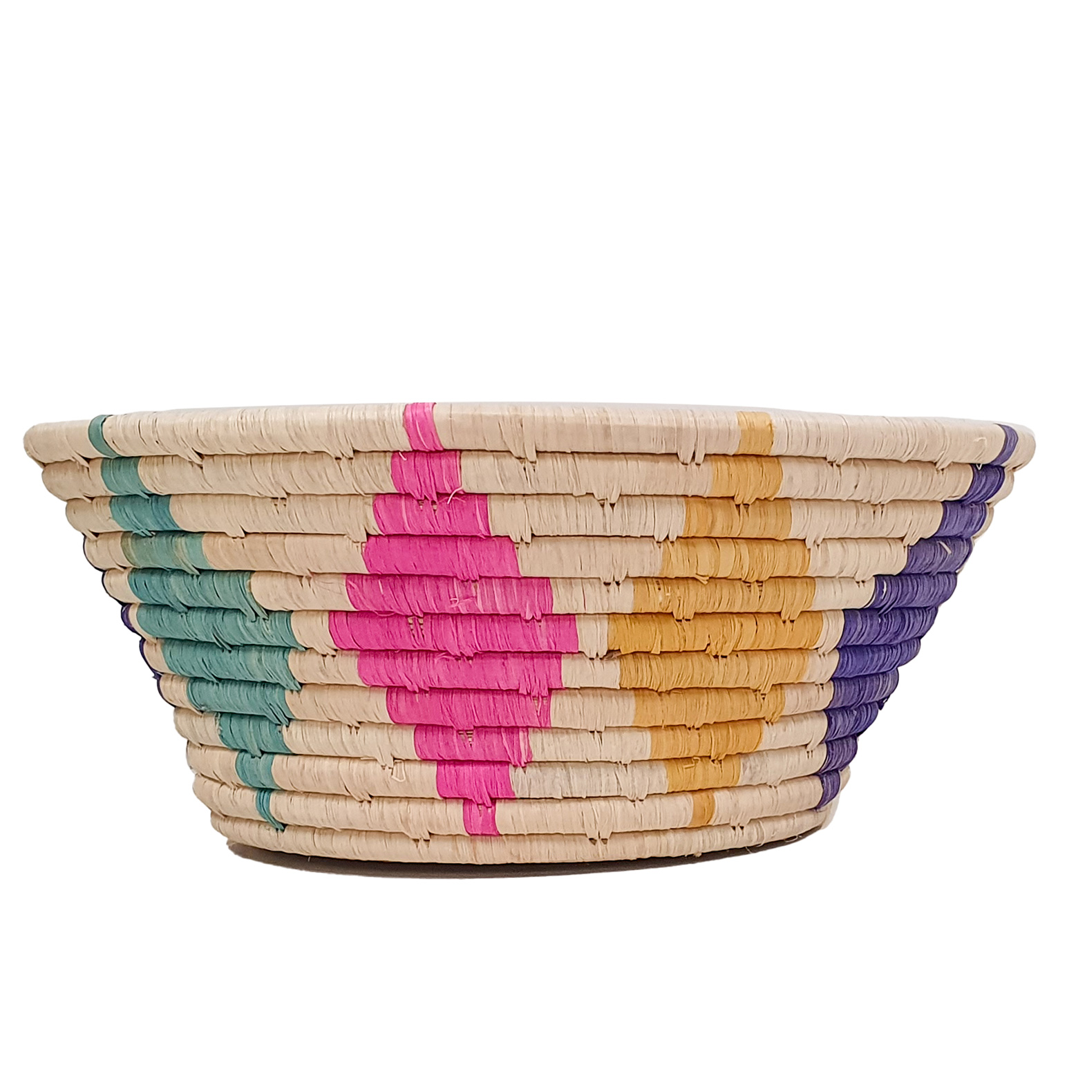 Trade Aid Multi Coloured Diamond Design Bowl D30xH11cm