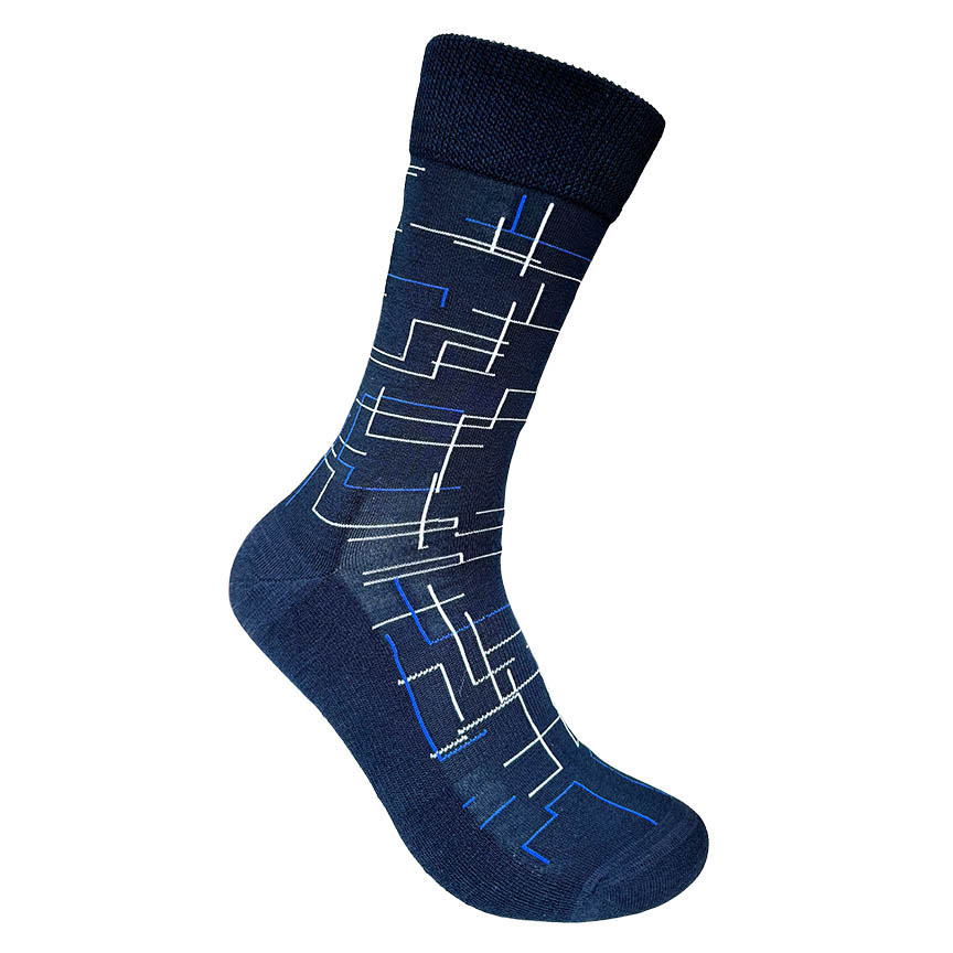 DS Socks Mens Abstract Springer Relaxed High Stretch Top Socks