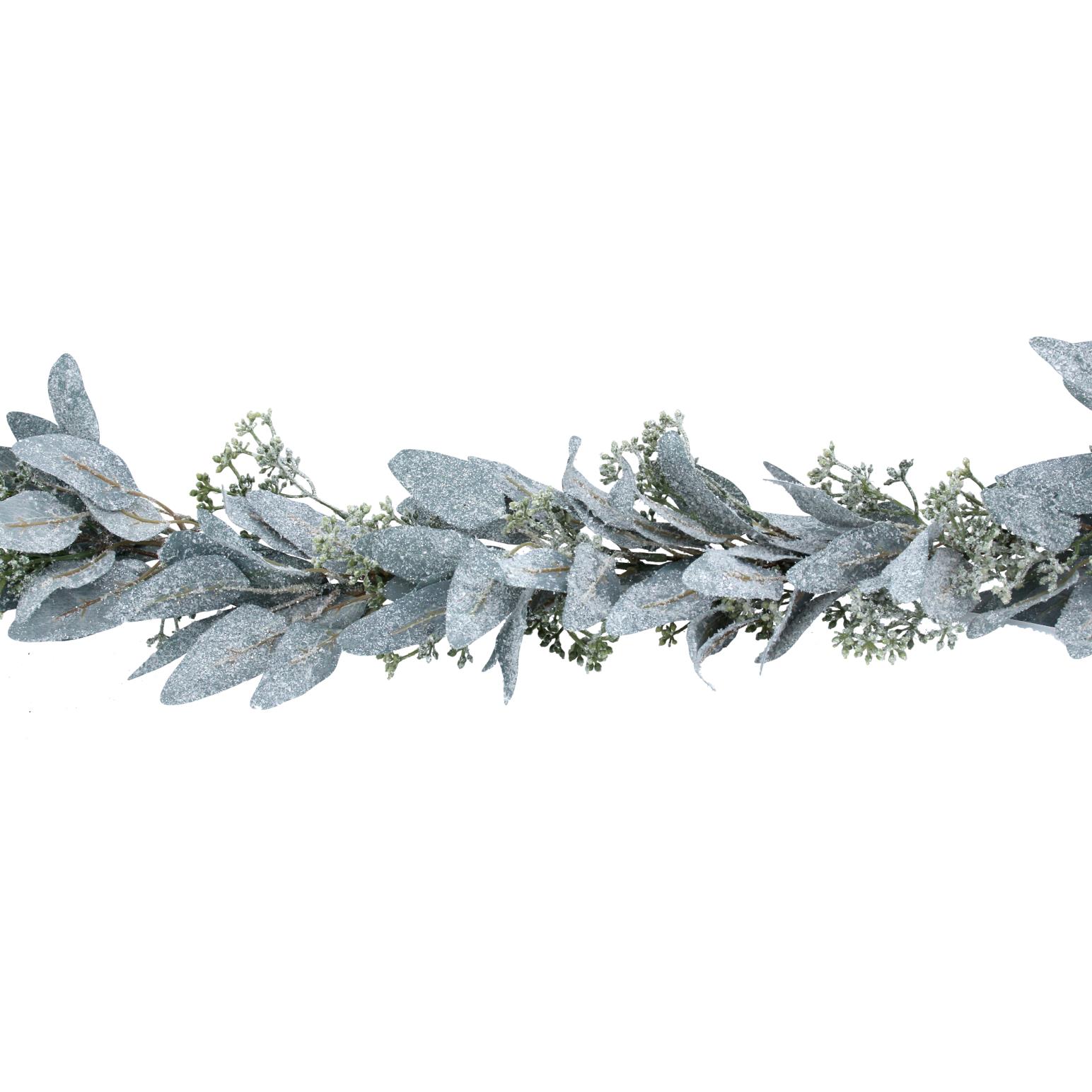 Gisela Graham Frosted Eucalyptus Leaf Garland W Mini Berry