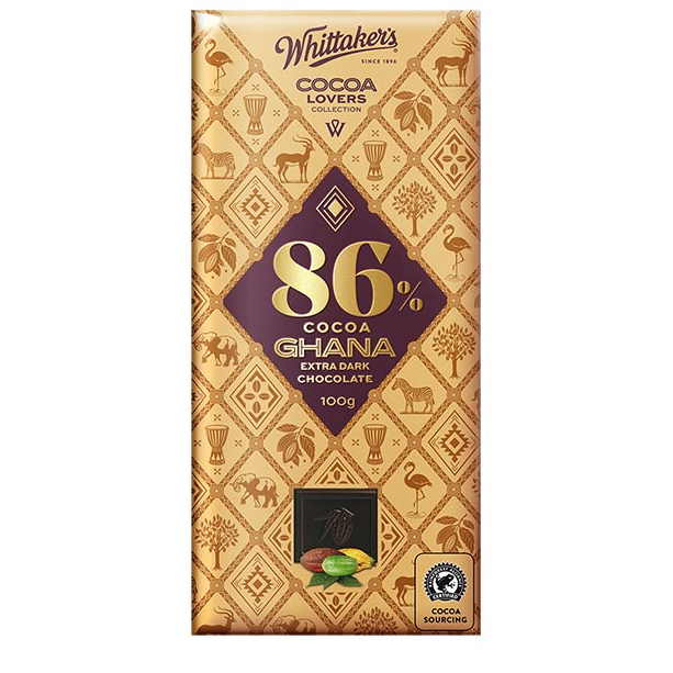 Whittaker's Cocoa Lovers Collection 100gm - 86% Ghana